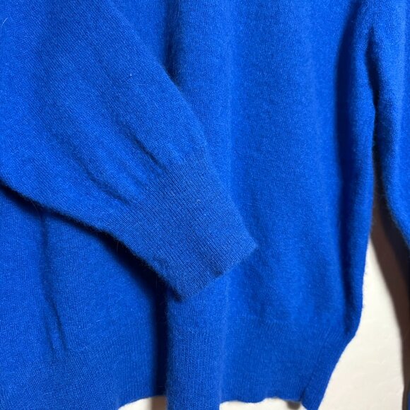 Daniel Caron Wool Blend Cobalt Blue Mock Turtle Neck Long Sleeve Sweater Size M - Picture 4 of 12